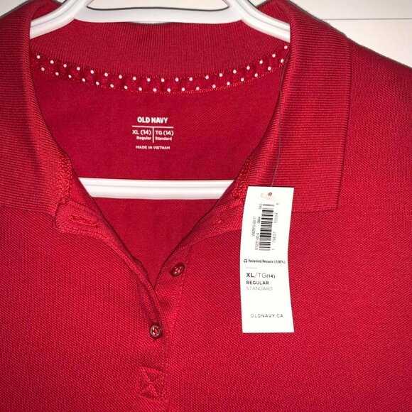 red polo shirt with button up - Picture 3 of 3